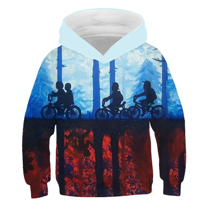 

2022 year 3D Print Hoodies Stranger Things 3 Hoodie boy girl Children Long Sleeve Sweatshirts Hot TV Series Boy Girl Cool hoodie