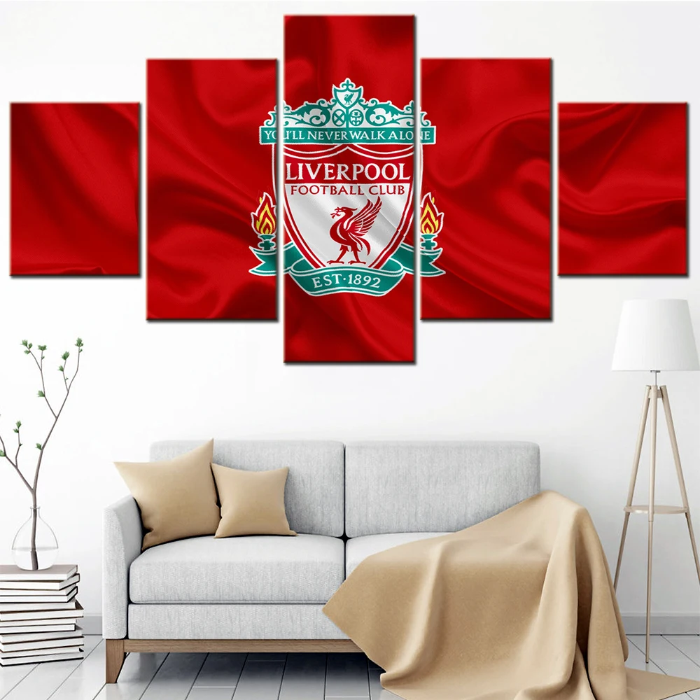 

HD Prints 5 Pieces Canvas Art Liverpool F.C Logo Painting Wall Pictures For Living Room Posters Home Decoration Aesthetic