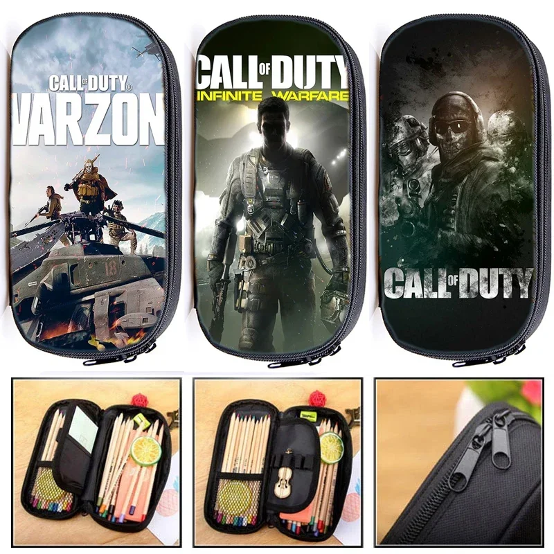 Фото Косметички с принтом Call Of Duty Warzone, студенческие пеналы для мальчиков и девочек, стационарная сумка для хранения ручек, коробка, школьные принадлежности, подарки №1