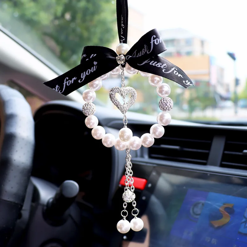 

Innovative Clay Bow Tassel Car Car Pendant Car Interior Decoration Rearview Mirror Pendant Hanging Ornaments Interior Decoration