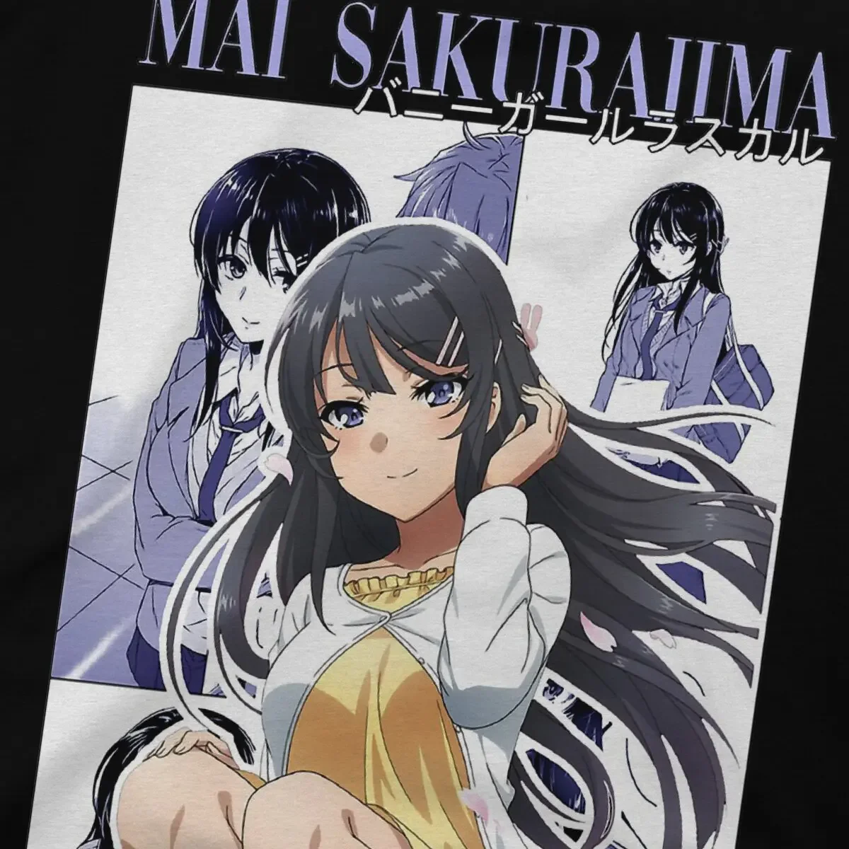 Фото Seishun Buta Yaro Мужская футболка mai sakurajima отличительная Футболка Harajuku уличная одежда новый тренд №3