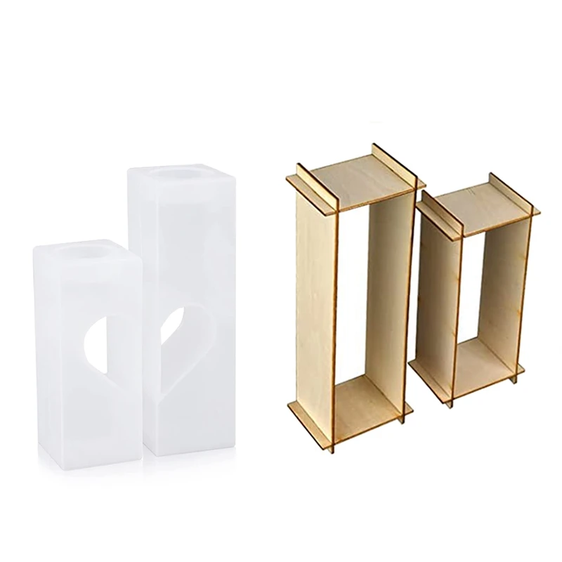 

Heart Shape Resin Candle Holder Molds,For Epoxy Casting DIY Candle Holders Wedding Party Valentine's Day Decoration