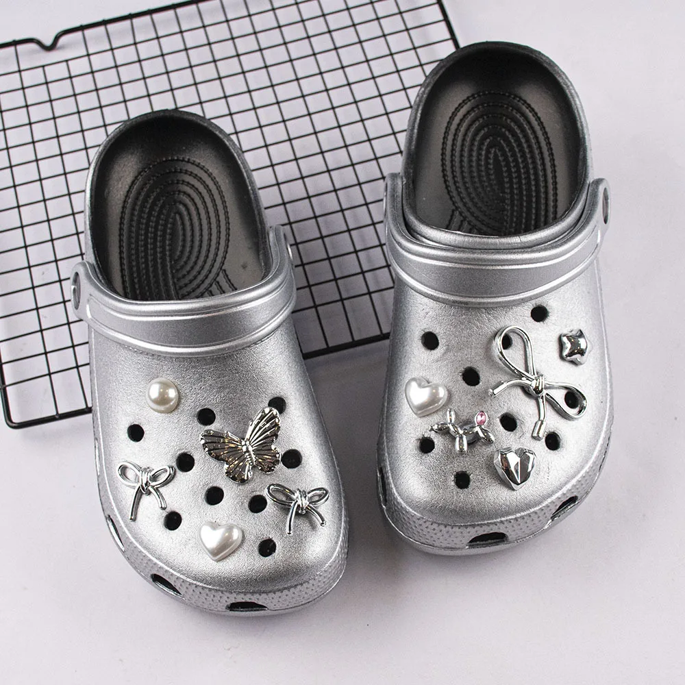 Серебряное отверстие для банта пряжка обуви аксессуар сделай сам съемное