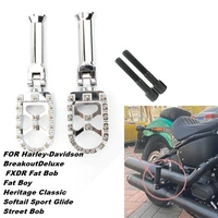 motorcycle foot rests folding footboards cafe racer cnc black rest pedals pegs parts for harley street bob fxbb 107 2018 2020