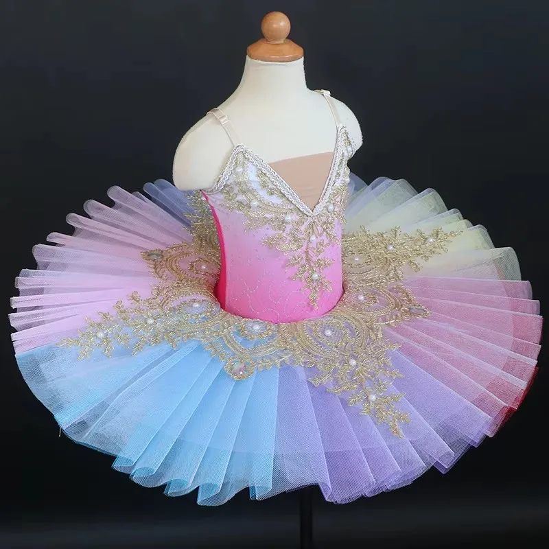 Детская красочная юбка-пачка балерины балетное платье детский костюм Лебединое