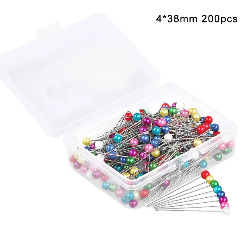 1 Box 50/100/200Pcs Diamond Pins Wedding Bouquet Pins Stitching Needles with Plastic Box Apparel Sewing Accessories Handicrafts images - 6