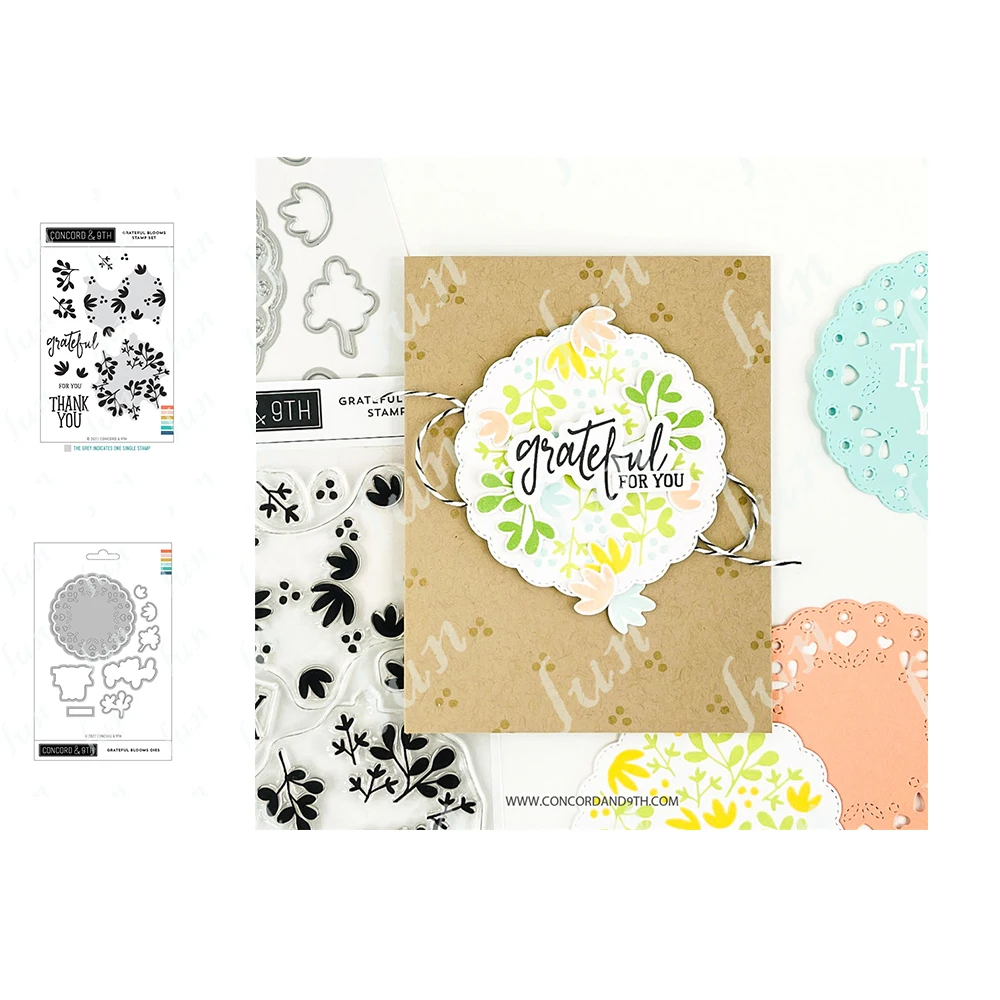 

Grateful Blooms Metal Cutting Dies Stamps Set Diy Handmade Scrapbooking Diary Greeting Card Background Decoration Embossing Mold