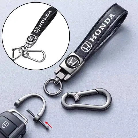 Кожаный брелок с логотипом автомобиля, брелок-подвеска для Honda Civic City Odyssey Crosstour HRV Jazz Accord CRV CRZ Insight Elysion