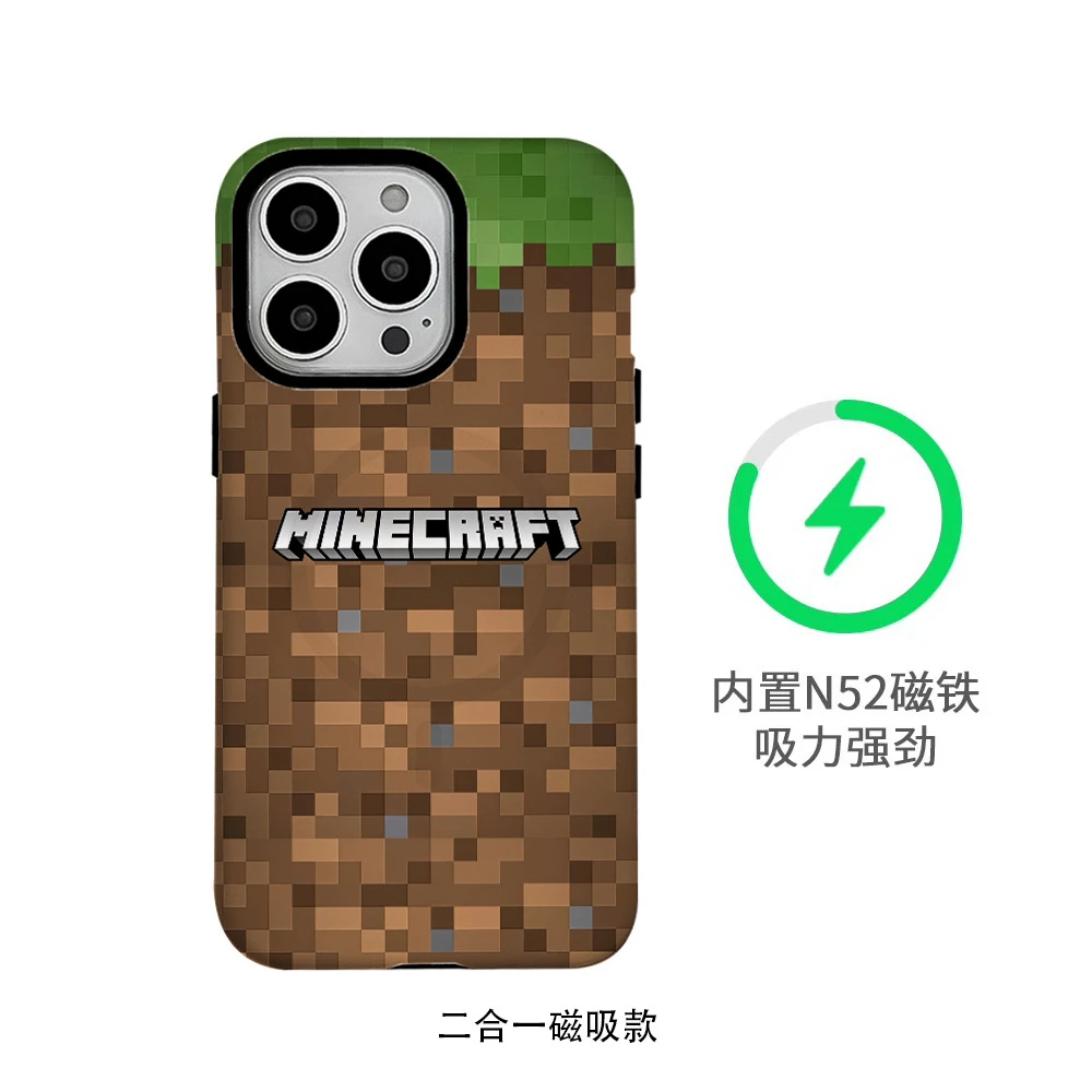 Фото Чехол для телефона Game M-Minecraft Movie для iPhone 17 16 15 14 13 12 11 Pro Max Plus Mini, мягкий, черный №4