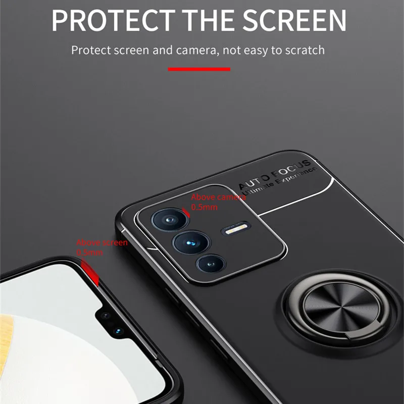 For Vivo V23 Pro Case For Vivo V23 Pro Capas Phone Bumper Shockproof Soft Ring Magnetic Holder For Cover Vivo V23 Pro V23 Fundas