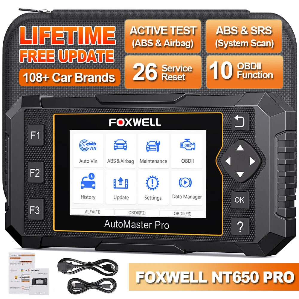 Foxwell NT650 Pro автомобильный сканер OBD2 диагностический инструмент двунаправленный ABS