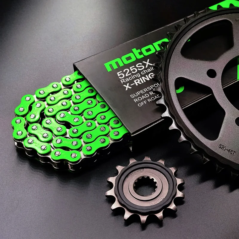 1 шт. 525SX 525 SX 128L X-Ring 128 звеньевая цепь передачи для мотоцикла гоночная Зеленый