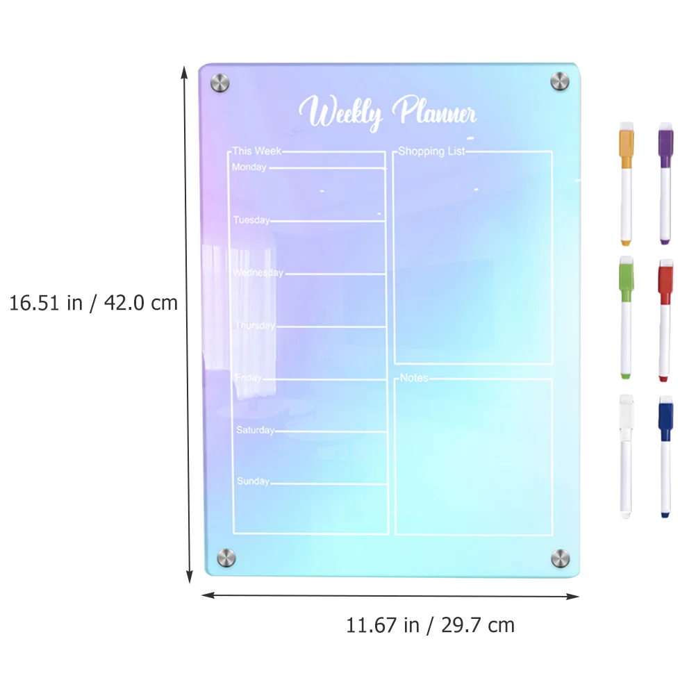 

Handwriting Pens Fridge Calendar Dry Erase Board Magnetic Planner Decorate Meal Colored Weekly Acrylic