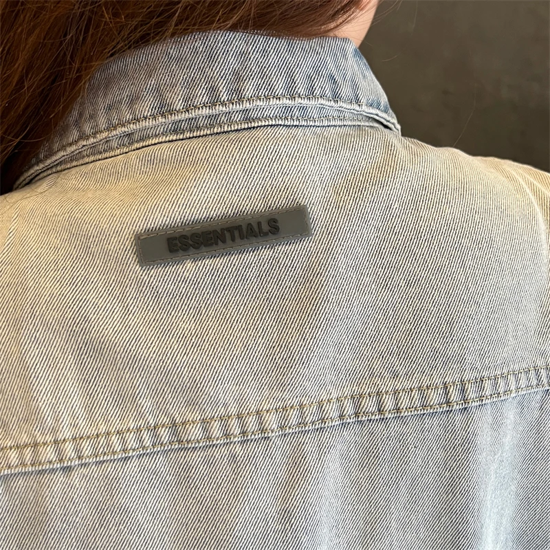 

Essentials Denim Jackets Men Women High Quality Blue Vintage Denim Coats