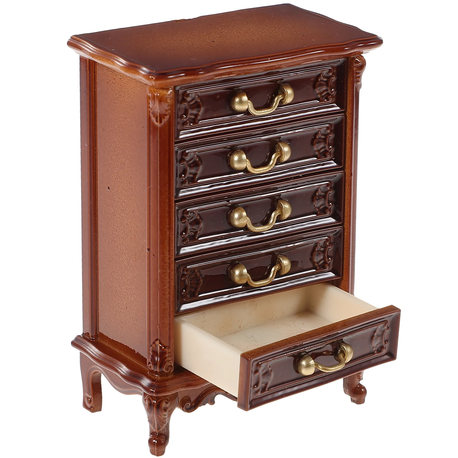 

Vintage Toys Mini Drawers House Furniture Accessories Bookshelf Miniature Model Display Cabinet Small Wooden Child Dollhouse