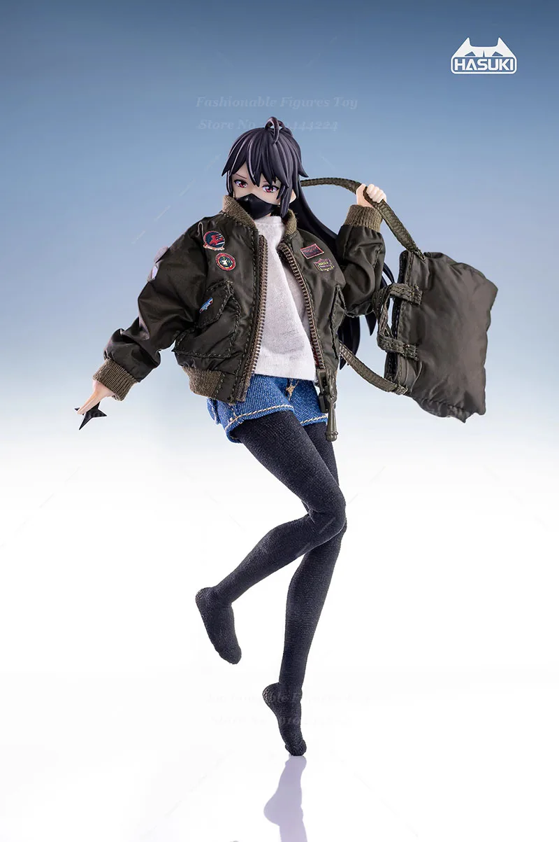 HASUKI 1/12 Женское солдатское короткое пальто Классическая куртка ВВС Футболка