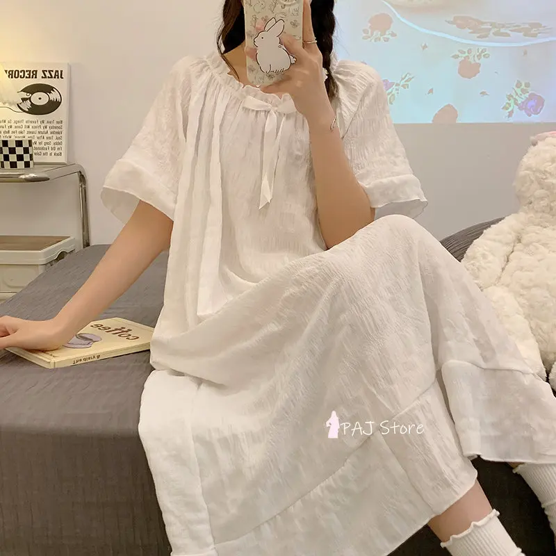 Women's Summer Nightgown Large Size Sleepwear Women Cotton Nightwear Nightgown Sexy Sleeveless Short Nightdress Dress M-6XL