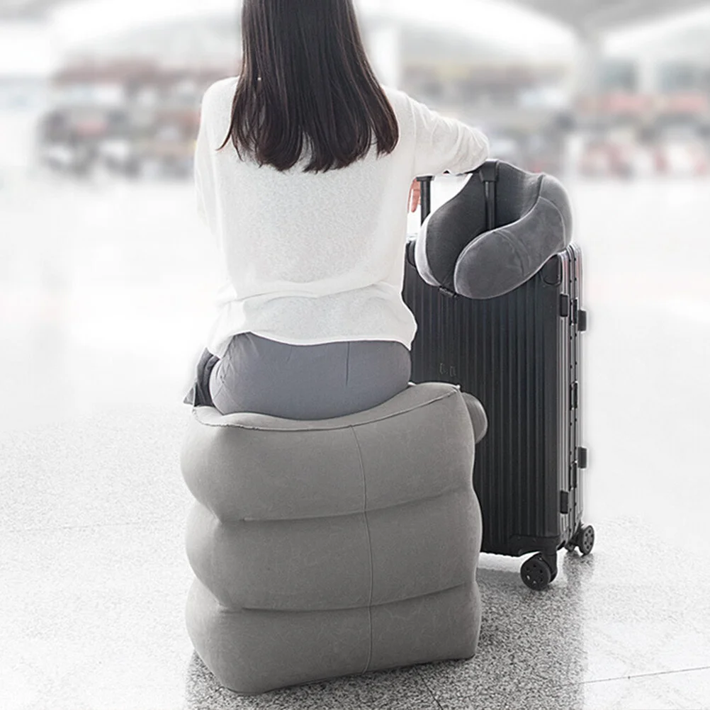 

Footstool Inflatable Travel Neck Pillow Wear-resistant Airplane Footrest Leg Cushion Accessory Pvc Flocking Bed Kids