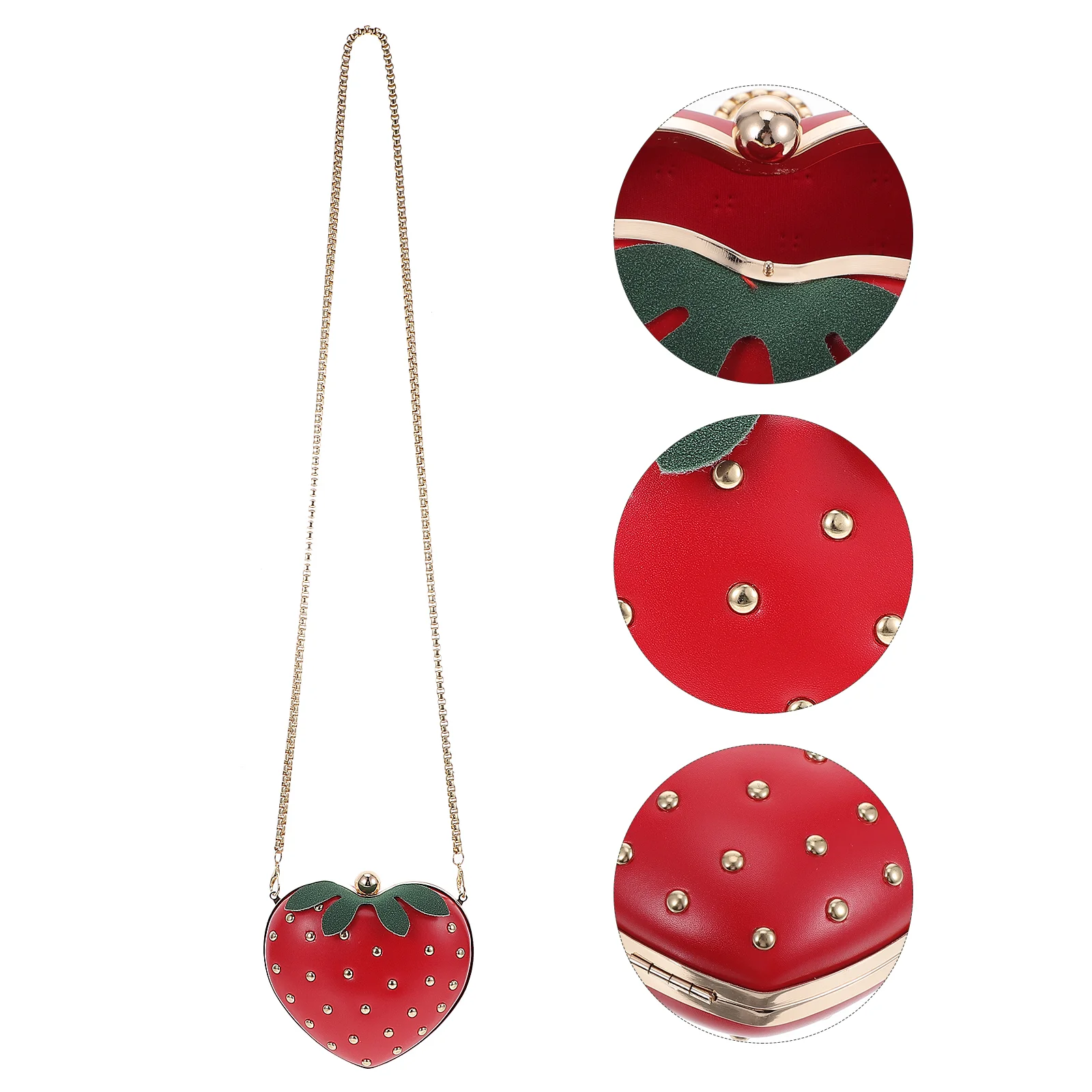 

Strawberry Women Shoulder Purse Handbag Crossbody Girls Korean Wallet Kawaii Chain Purses Evening Accessories Clutch Decor Fruit