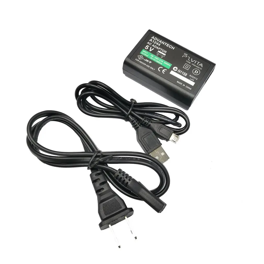 EU/US Plug Home Charger Power Supply 5V AC Adapter USB Charging Cable Cord For Sony PlayStation Psvita Slim PS Vita PSV 2000