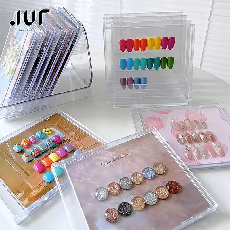 

5Pcs Nail Wearing Dust-proof Storage Case Product Display Board Transparent Multifunctional Finished Nail Art Storage Tools