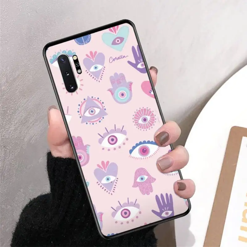 Funny Turkish Lucky Blue Evil Eye Phone Case for Samsung Note 5 7 8 9 10 20 pro plus lite ultra A21 12 72