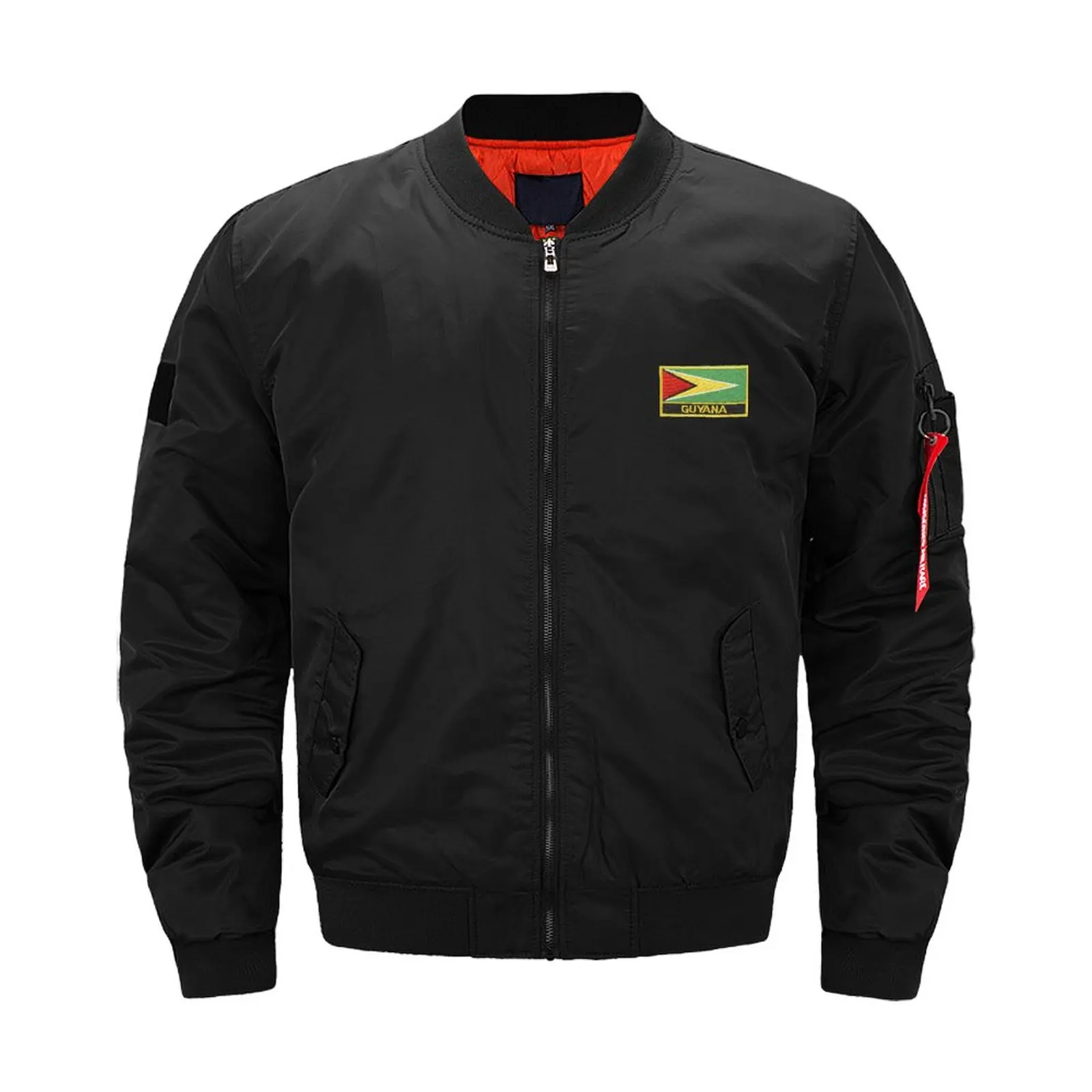 

Куртка-бомбер мужская с флагом Гайаны, модная плотная теплая мотоциклетная куртка в стиле милитари, пилотная куртка Ma-1, Осень-зима