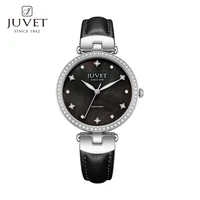 juvet top brand cowhide leather strap quartz women watches simple waterproof wristwatch for female ladies montre femme clock