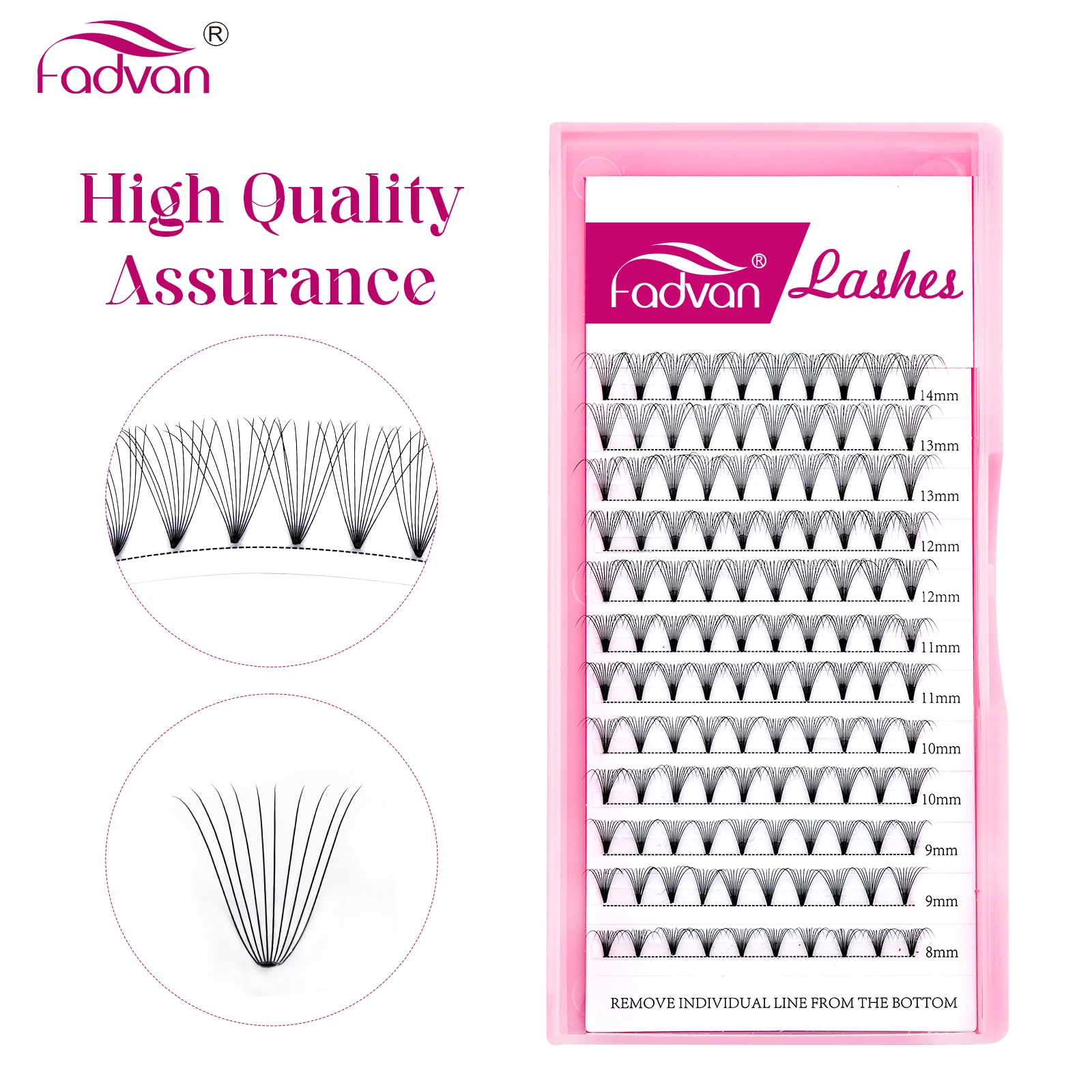 

Ресницы для наращивания ресниц FADVAN Premade с коротким стержнем 3D/4D/5D