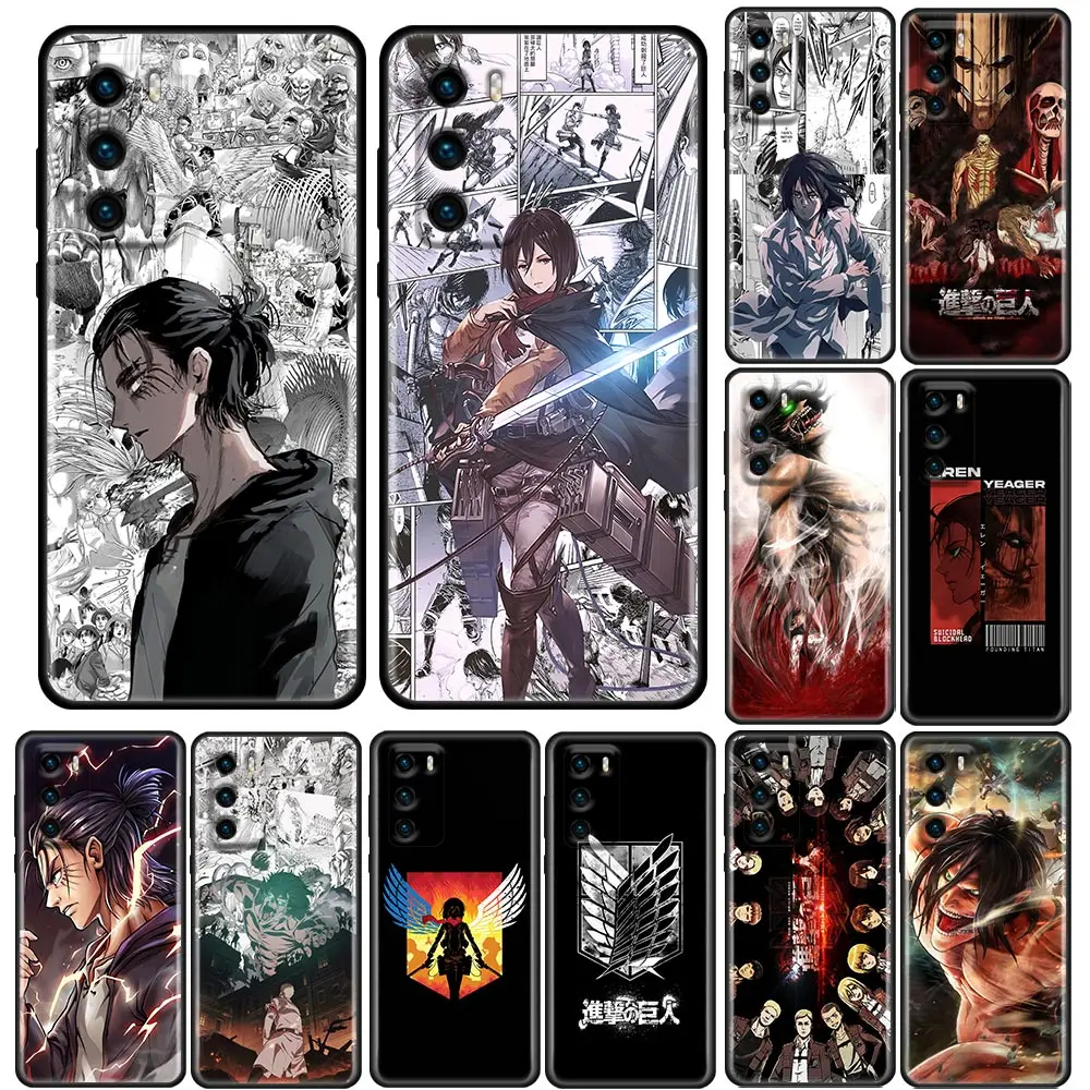 

Attack on Titan Manga Eren Armin Anime P30Lite Case For Huawei P30 P40 P10 Lite P20 P50 Pro P Smart Z Silicone Funda Phone Cover