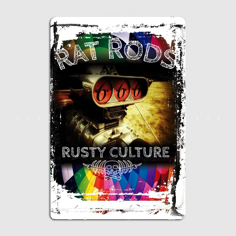 Металлический знак «ржавая культура», популярный стержень и крыса, винтажный Настенный декор для кинотеатра, гостиной, клуба, бара, жестяной знак, плакаты