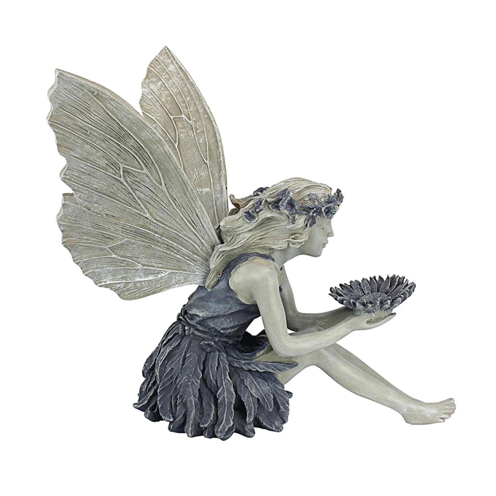 

Sitting Fairy Statue Landscaping With Wings Yard Park Modern Resin Craft Lawn Gift Home Sculpture Indoor Outdoor Garden Ornament