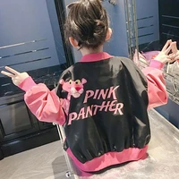 toddler girls cartoon letter baseball jacket spring autumn childrens pink cute bomber trench coats kids teen outerwear clothes