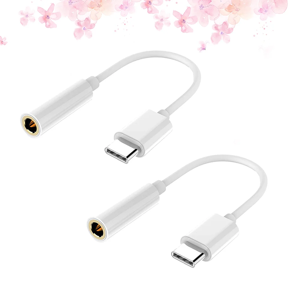 2 шт. Аудиоадаптер типа на 35 мм USB-C папа-мама AUX Type-C Кабель для наушников