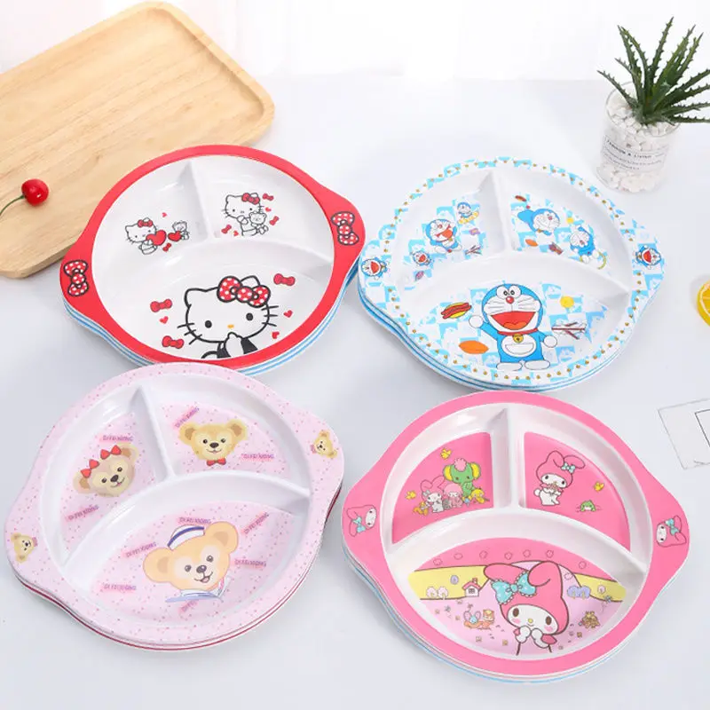 

Kawaii Sanriod Anime Surrounding Kitty Mymelody Cartoon Cute Children's Household Food Supplement Plate Melamine Tableware
