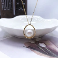 shilovem 18k yellow gold real natural pearls pendants fine jewelry women trendy no necklace party new gift plant yzz8 58 5222zz