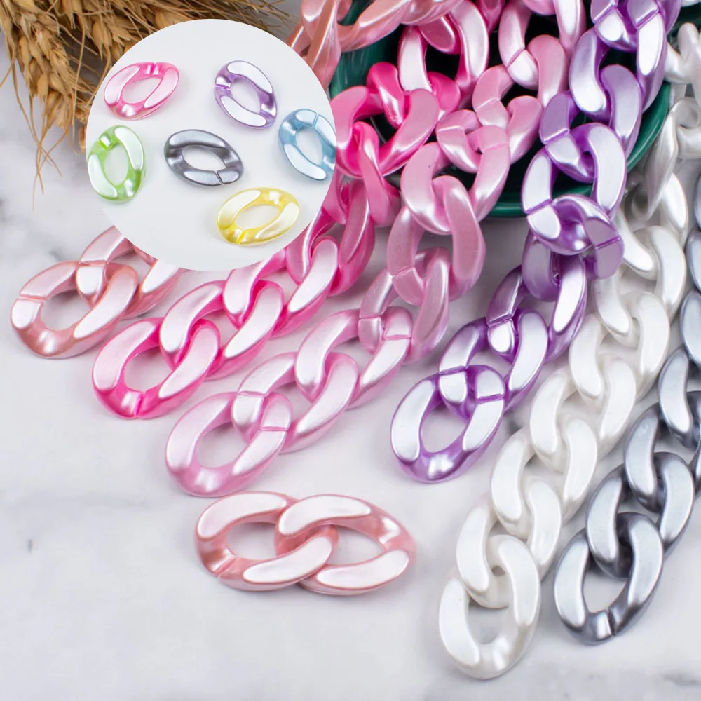 

20*30cm Acrylic Chain Bead Macaron Series Twisted Chain Link Loose Beads for DIY Making Jewelry Apparel Sewing Supplies