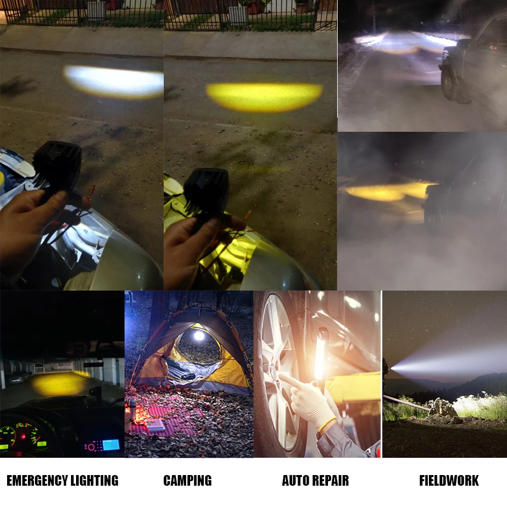 Светодиодные противотуманные фары 8D рабочего освещения 2 дюйма прожектор 6000K