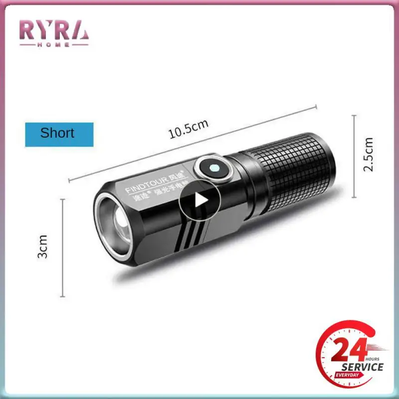 

Multifunction Strong Light Practical Flashlight Fashion Chargeable Outdoor Electronic Aluminum Alloy Simple Mini Portable
