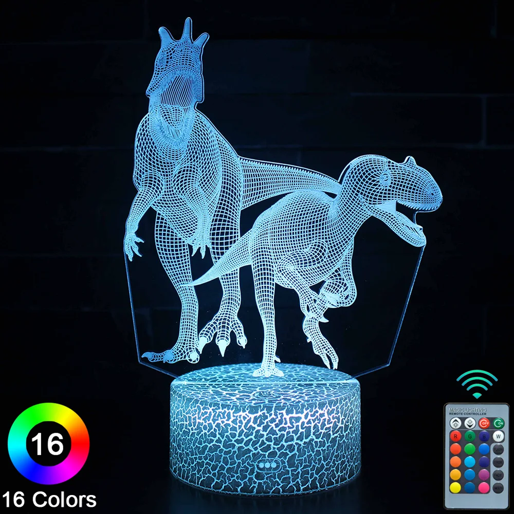 

Динозавр, светодиодный 3D ночник, сенсорный пульт дистанционного управления, новинка, настольная лампа, декор для комнаты, Рождественский по...