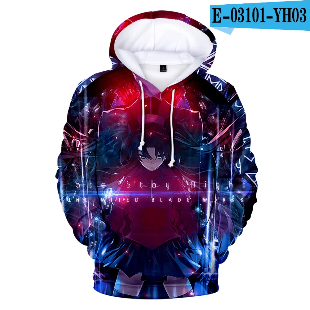 

New Jongen/Meisje Kawaii Pullover Streetwear Nieuwe Fate Loose Simple Style Koop 3D Print Fate Stay Night Hoodies Sweatshirts