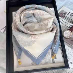 Шелковый шахматный шарф Sc