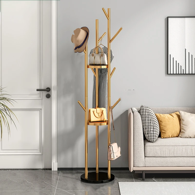 

Hanger Stand Clothing Rack Shoe Boutique Modern Metal Dress Coat Rack Rail Gold Percheros Para Ropa Clothing Store Furniture