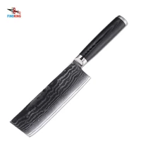 findking kitchen knife 67 layers damascus steel 6 5 inch sharp cleaver slicing nakiri genuine damascus knife mecarta handle