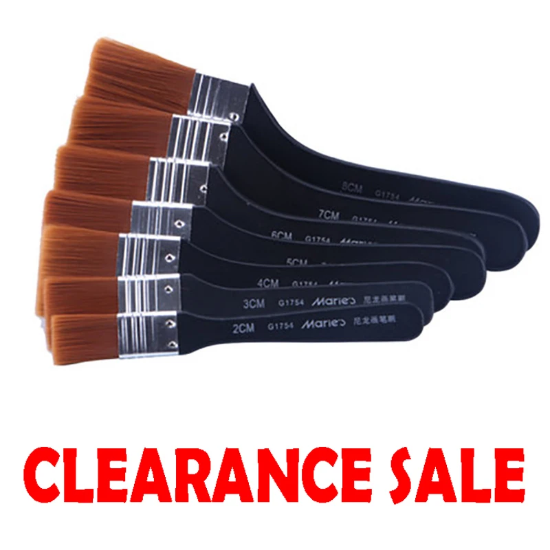 

Кисть для чистки акриловых красок гуаши с длинной плоской головкой, кисть для нанесения краски на стену, искусственная масляная нейлоновая ...