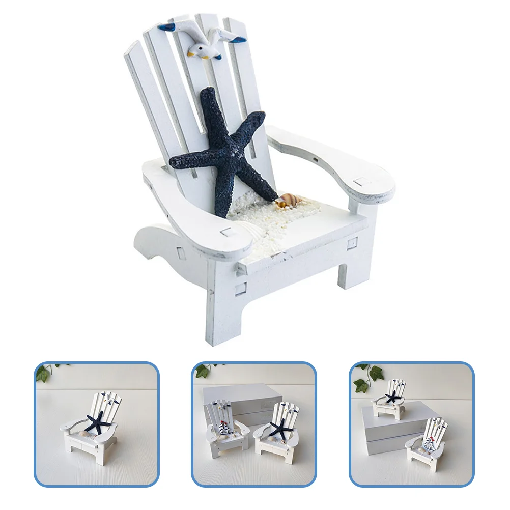 

Chair Beach Mini Chairs Miniature Nautical Decor House Mediterranean Wooden Model Furniture Deck Oceanornament Box Wood