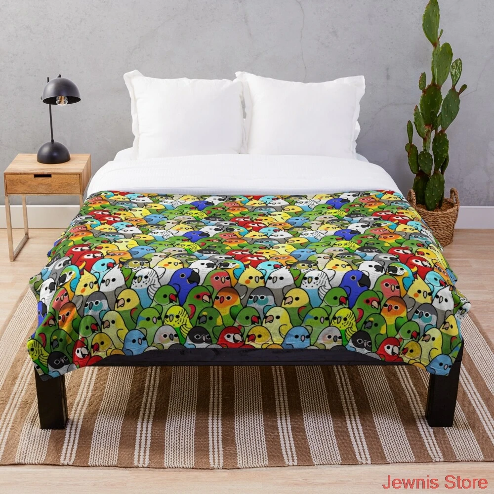 

Too Many Birds Bird Squad 1 Blanket Warm Cozy Letter Throw Blanket Print on Demand Sherpa Blankets for Sofa Thin Quilt