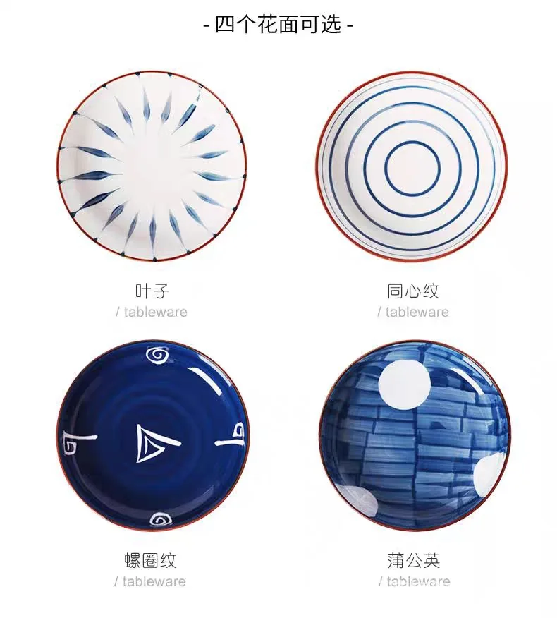 Керамическая тарелка с ручной росписью для фруктового салата в глубокой воде