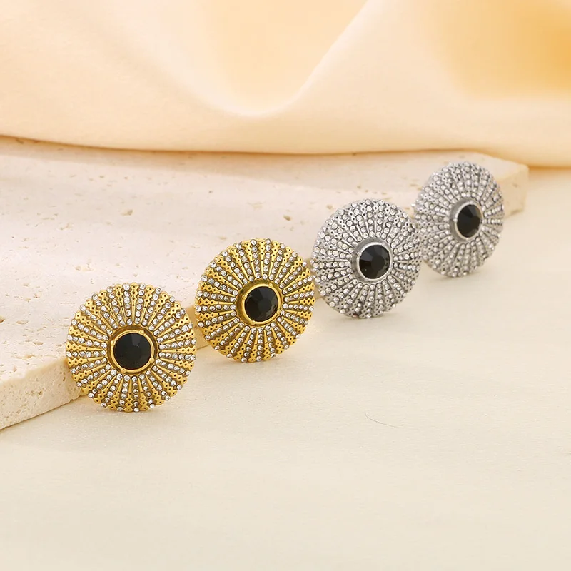 Красочные разноцветные большие круглые серьги из нержавеющей стали для женщин и