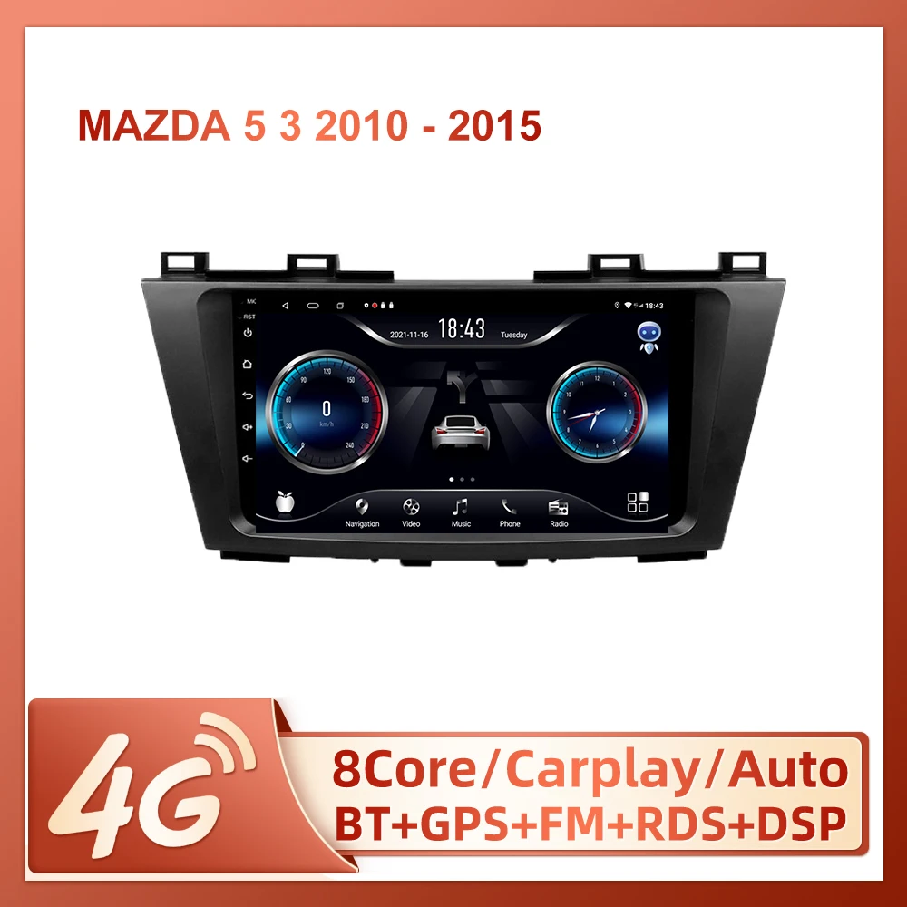 

Автомагнитола JIULUNET для Mazda 5, 3, CW, 2010-2015, с голосовым ИИ-интерфейсом, мультимедийным видеоплеером, навигацией, Gps, 2Din, Android
